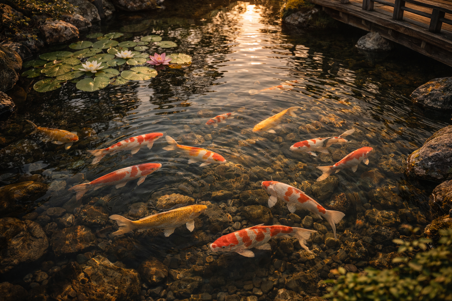 Koi pond at Serenity House